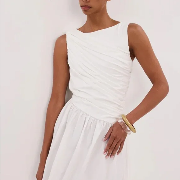 🍒NWT DISSH Alexandria Hybrid Sleeveless Midi Dress in White. Size: 8 - Picture 16 of 16